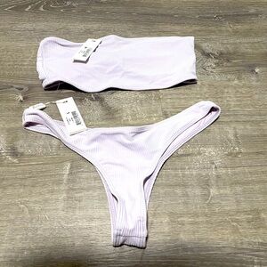 Frankie’s Lavender Ribbed Bikini. Brand new.